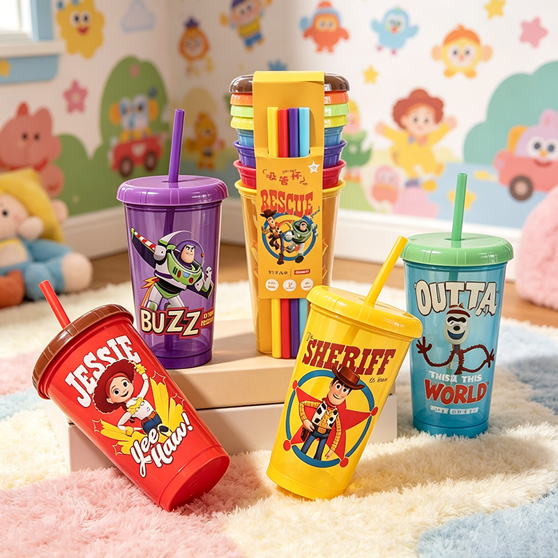 Training Cup Straw - 4Pcs Toy Story Straw Cup Cartoon