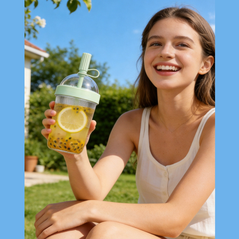 Training Cup Straw - Cold Drink Tumbler Double Drinking Cup