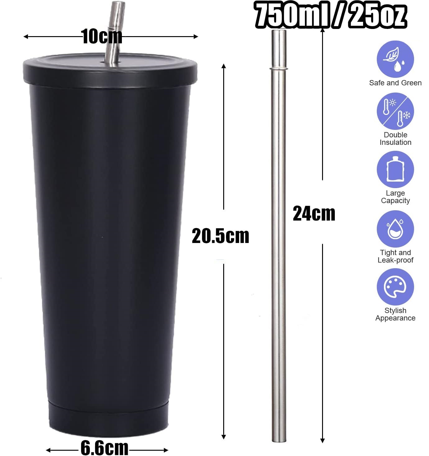 750ml Double-Wall Insulated Tu - Training Cup Straw ulasan dan harga