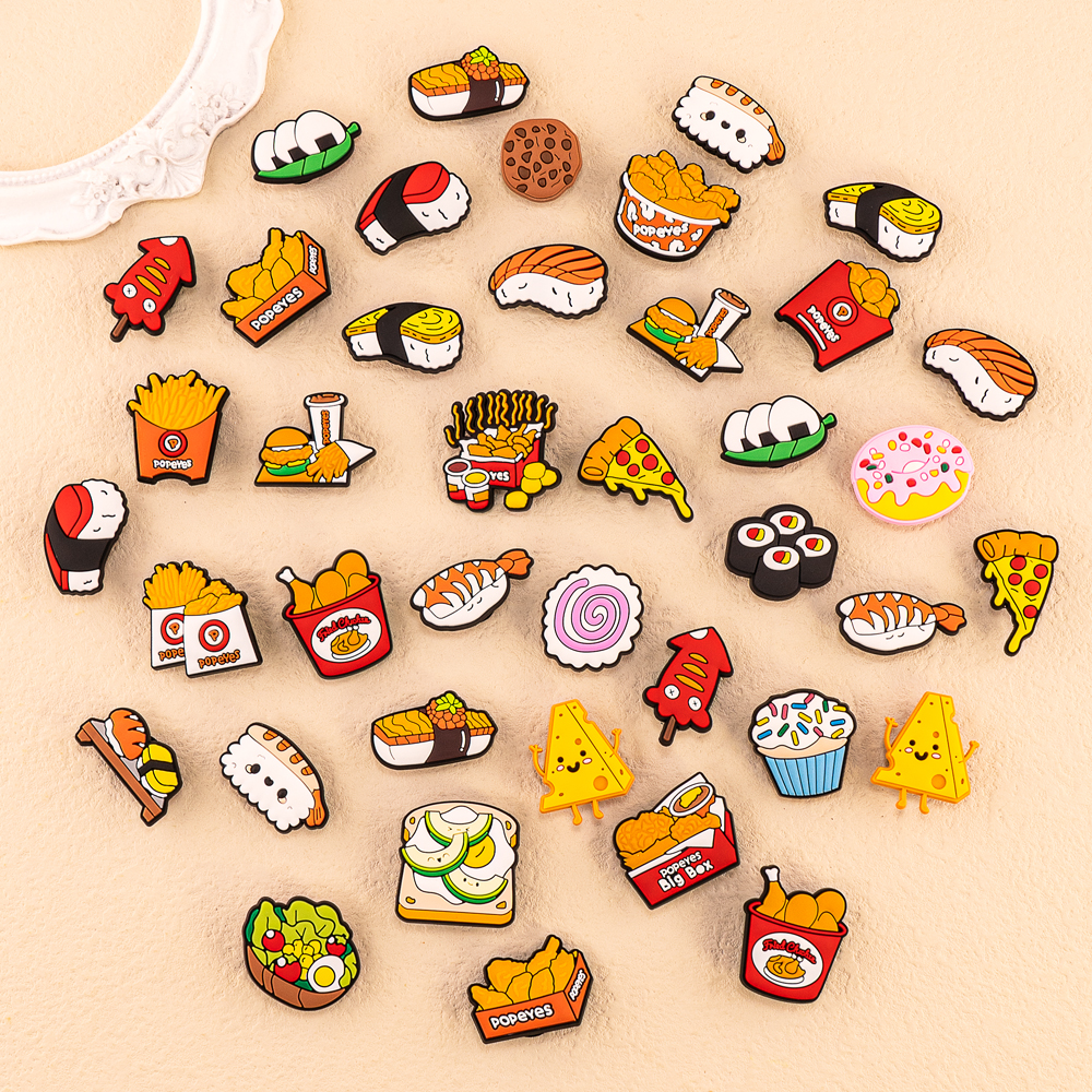 1/9/12pcs Cute Food Shoe Charm - Baby Food With Chicken ulasan dan harga