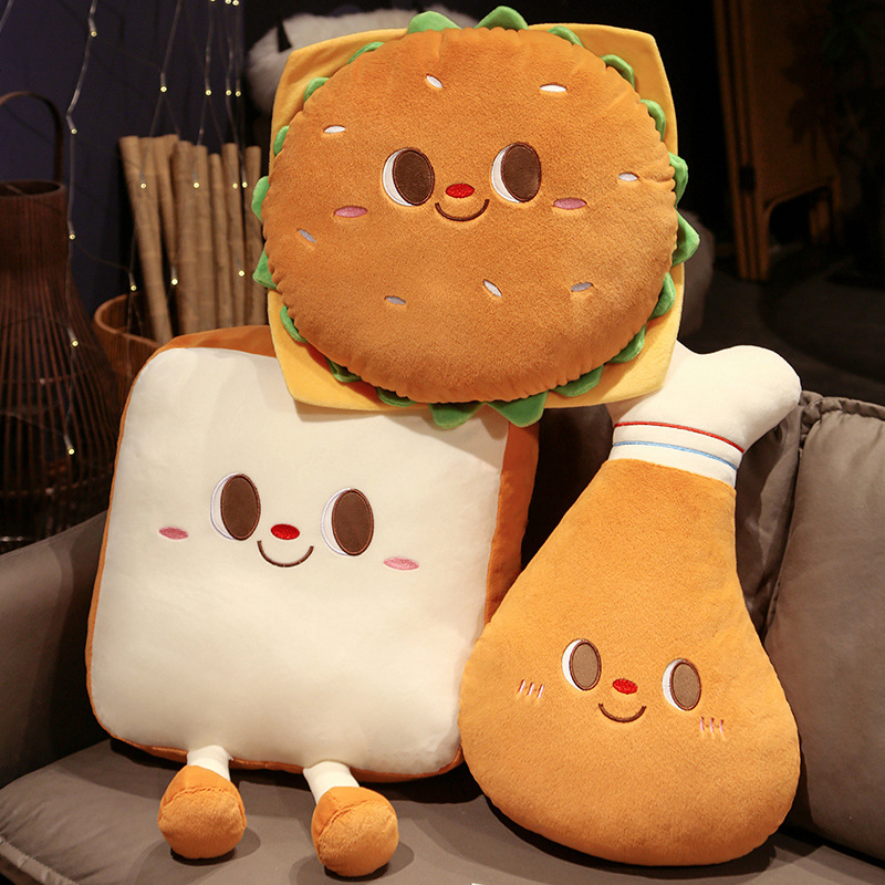 Fried Chicken Burger Plush Toy - Baby Food With Chicken ulasan dan harga