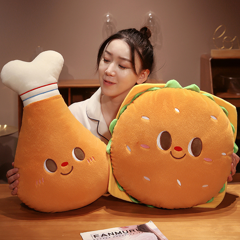 Fried Chicken Burger Plush Toy - Baby Food With Chicken ulasan dan harga