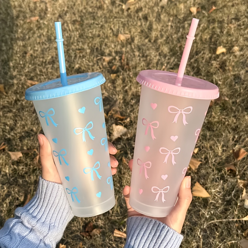 20Pcs Bowknot Plastic Cup with - Training Cup Straw ulasan dan harga