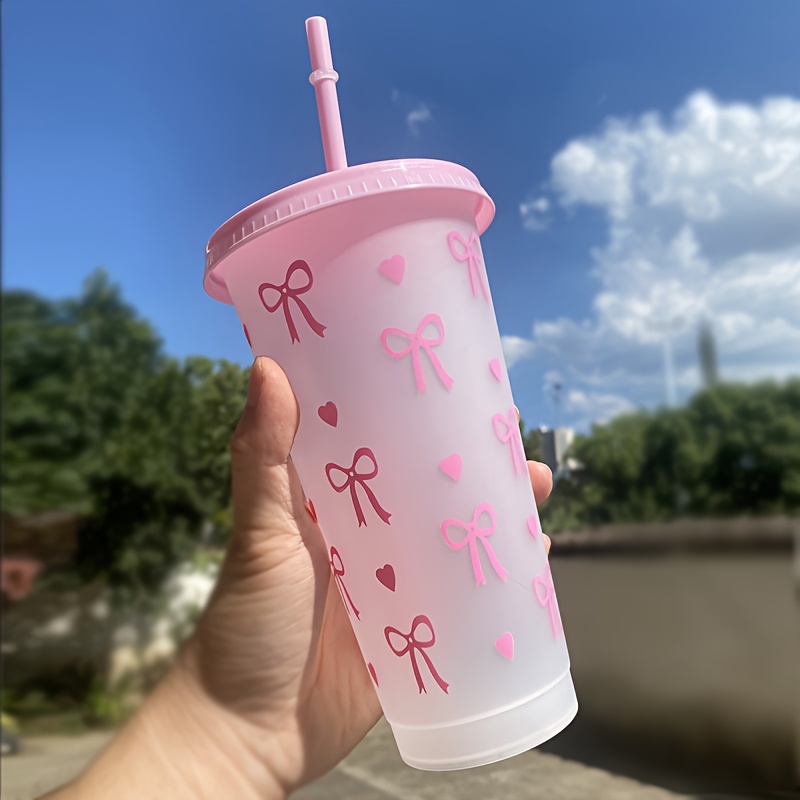 20Pcs Bowknot Plastic Cup with - Training Cup Straw ulasan dan harga