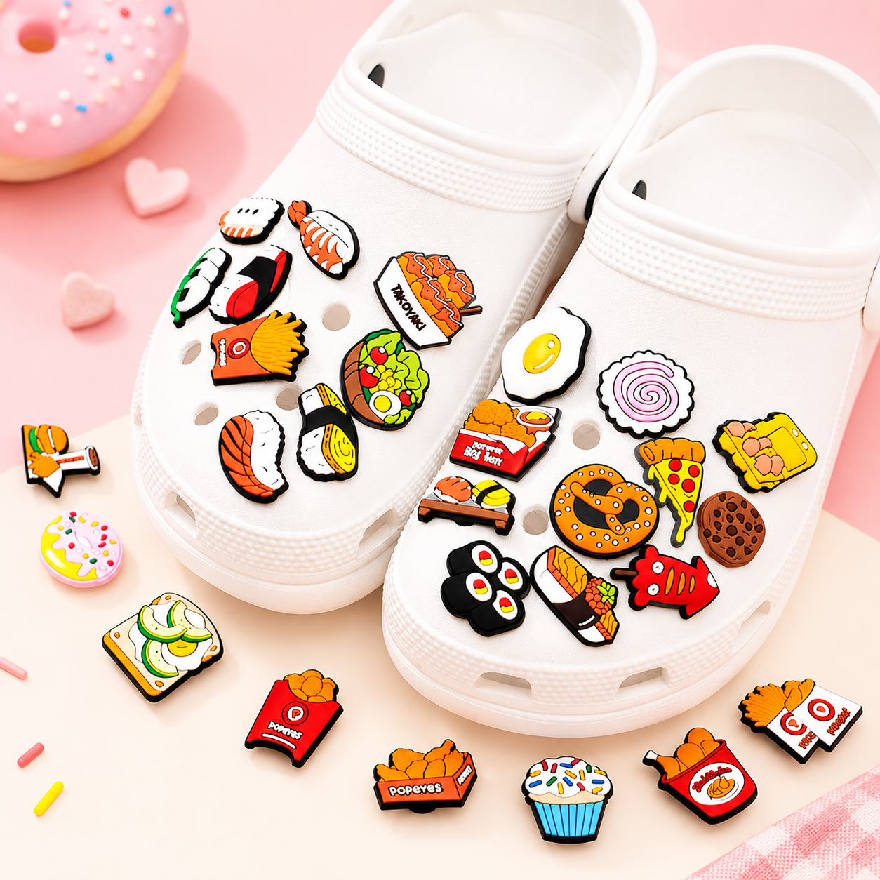 1/9/12pcs Cute Food Shoe Charm - Baby Food With Chicken ulasan dan harga