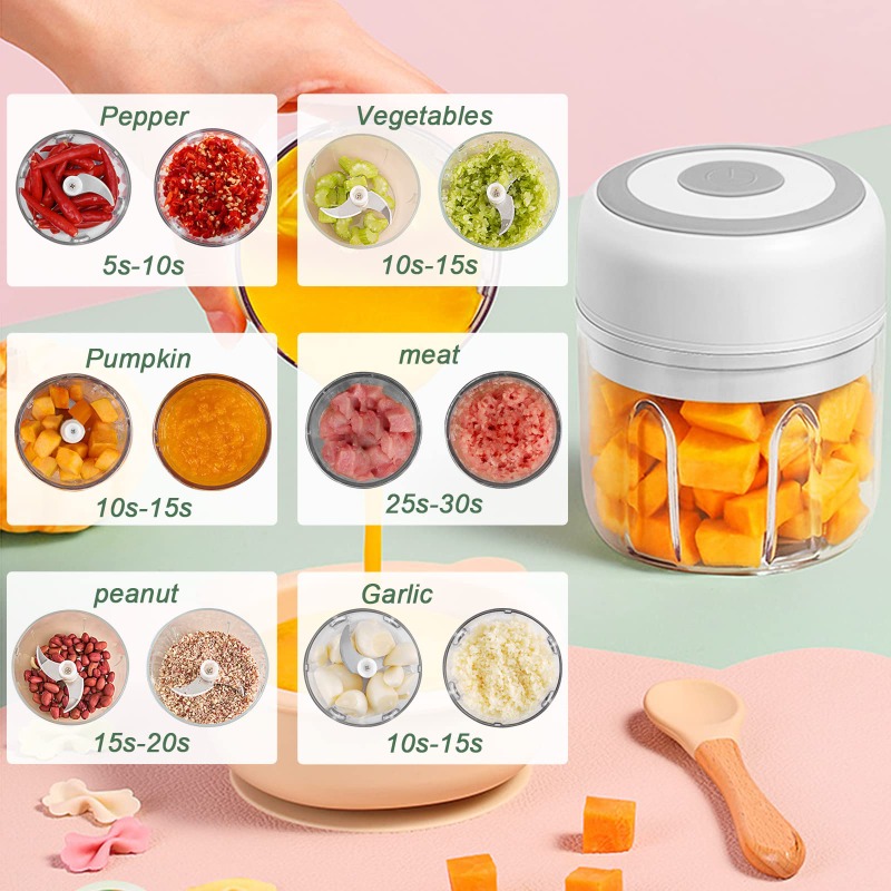 250ML Electric Garlic Grinder  - Baby Food Grinder Machine ulasan dan harga