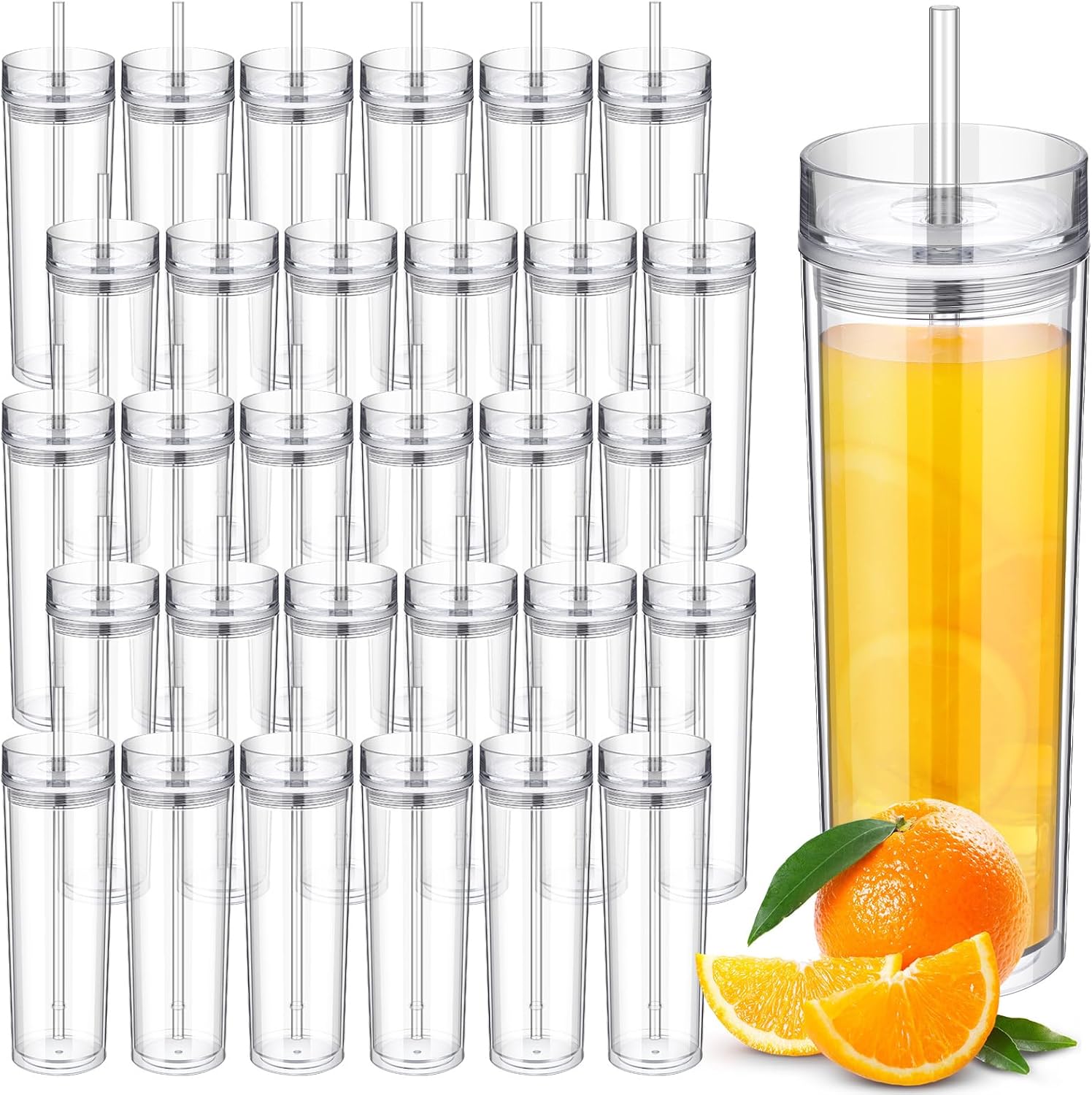 30 Pcs Acrylic Skinny Tumblers - Training Cup Straw ulasan dan harga
