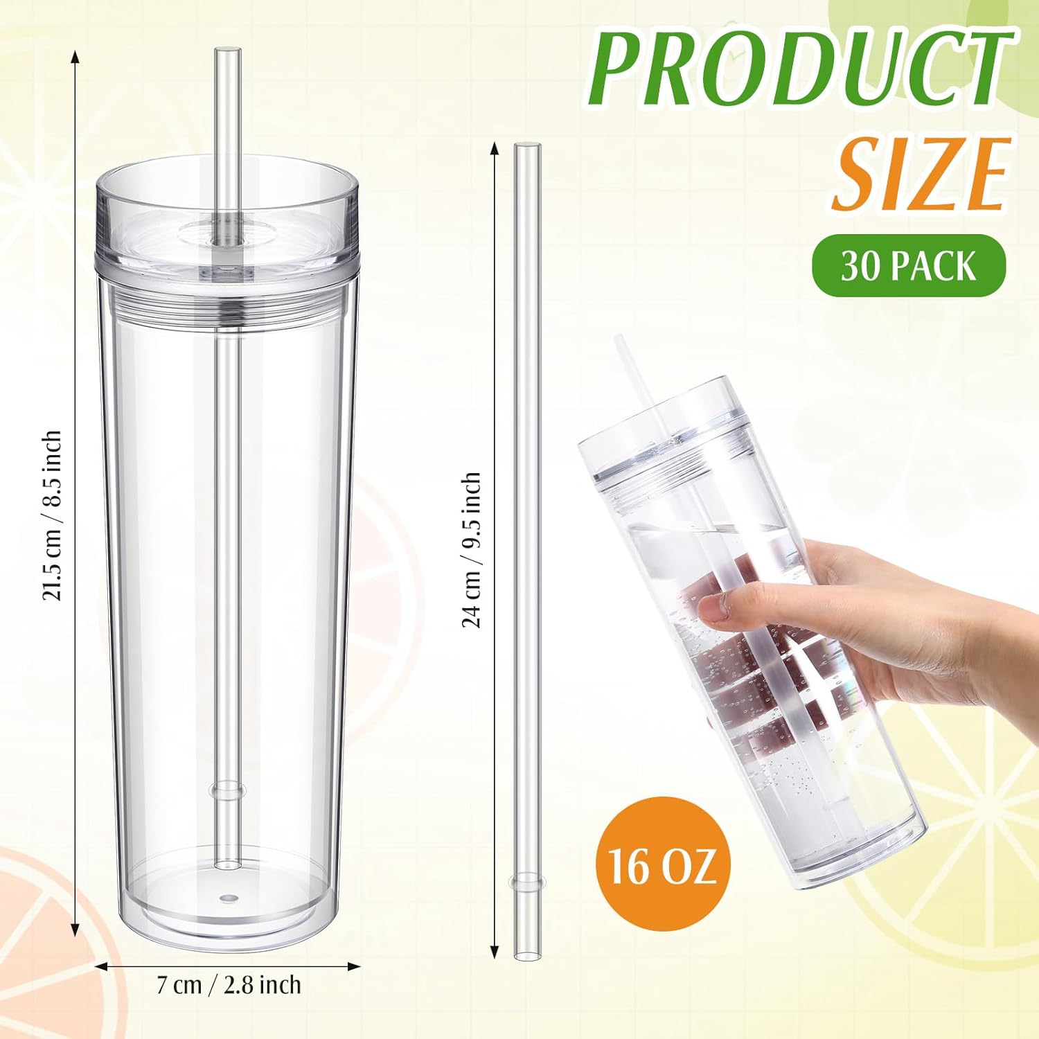 30 Pcs Acrylic Skinny Tumblers - Training Cup Straw ulasan dan harga