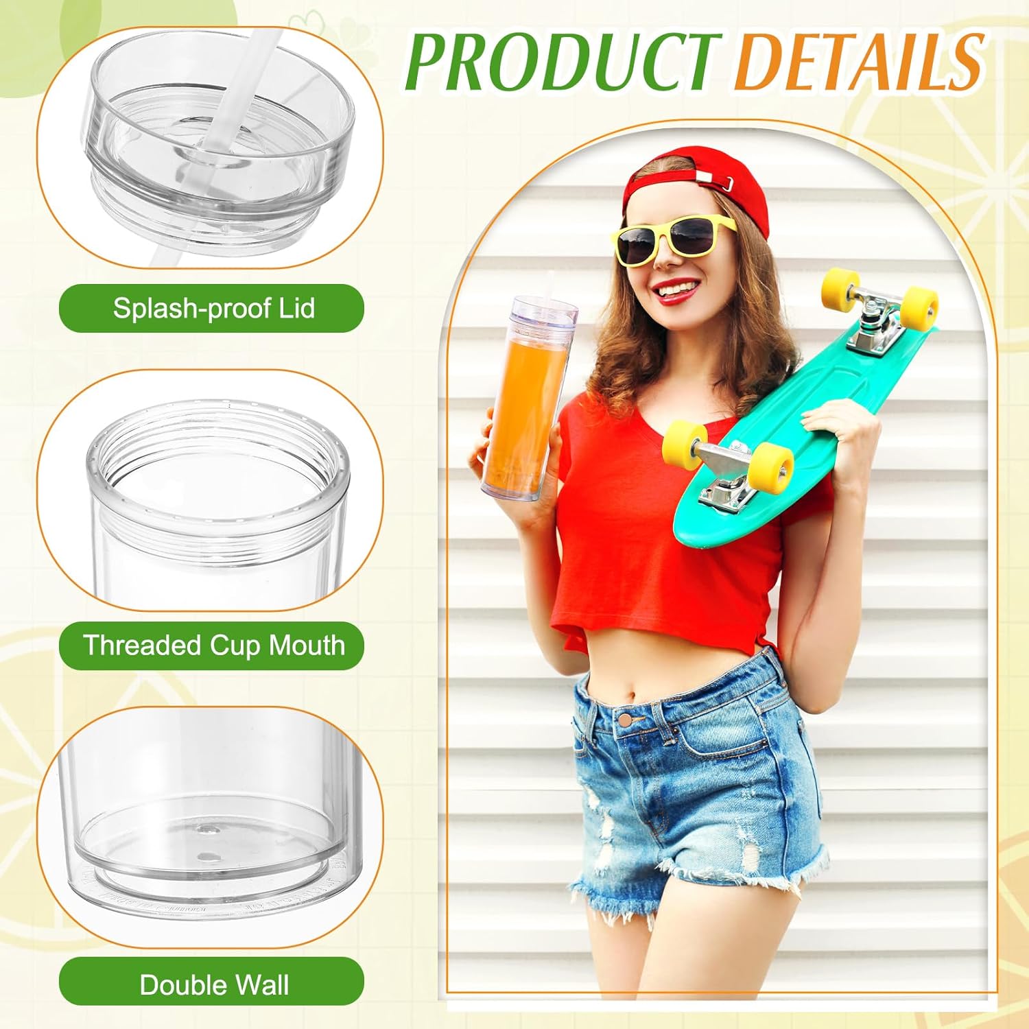 30 Pcs Acrylic Skinny Tumblers - Training Cup Straw ulasan dan harga