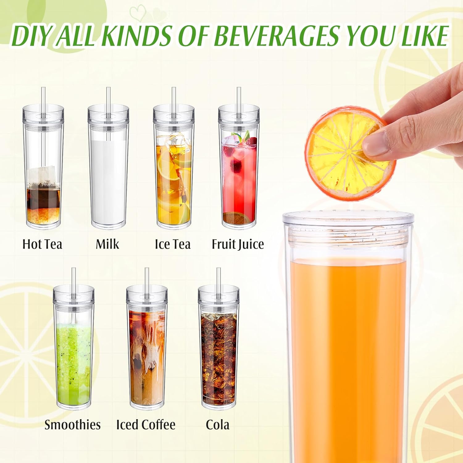 30 Pcs Acrylic Skinny Tumblers - Training Cup Straw ulasan dan harga