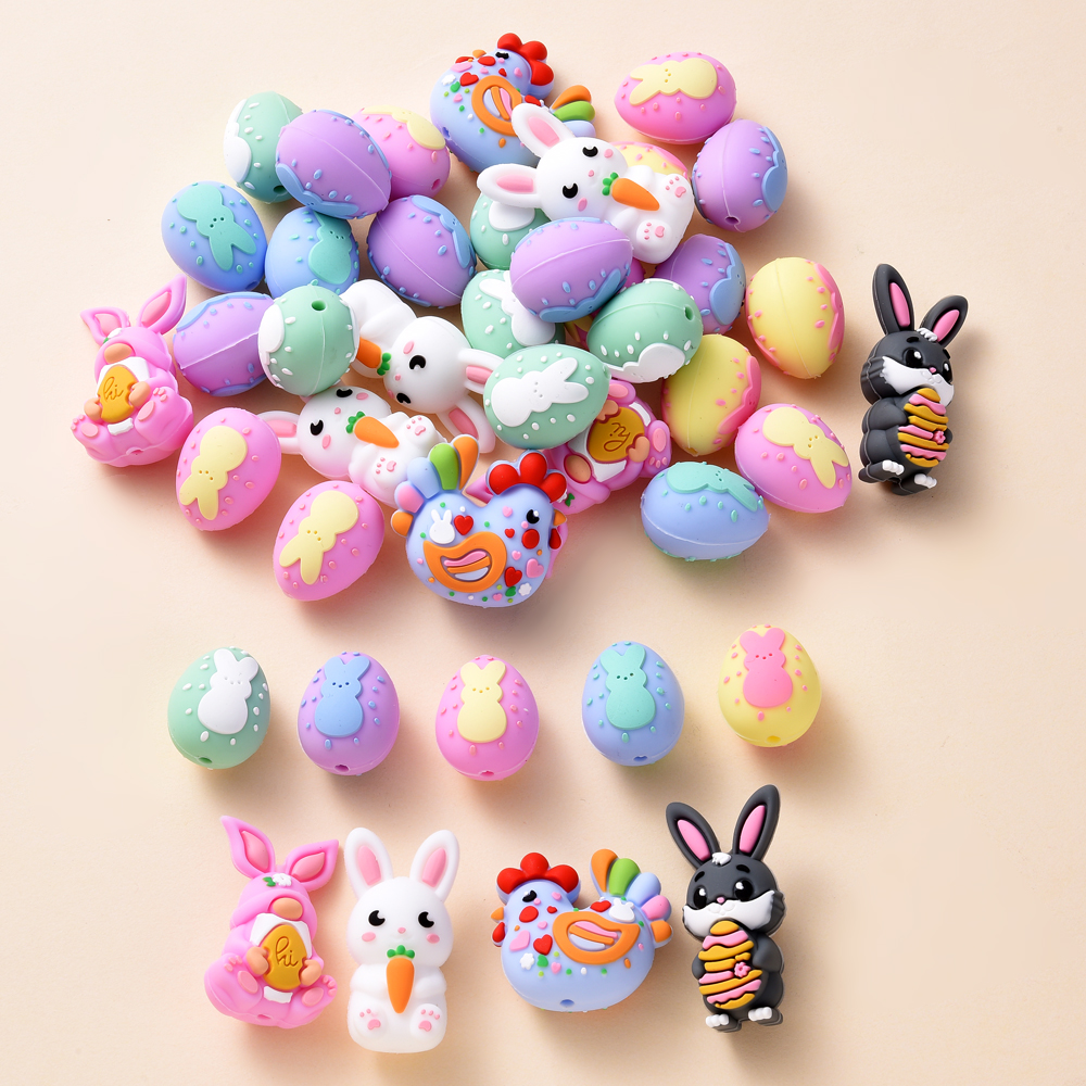 3Pcs Silicone Beads Rabbit&Chi - Baby Food With Chicken ulasan dan harga