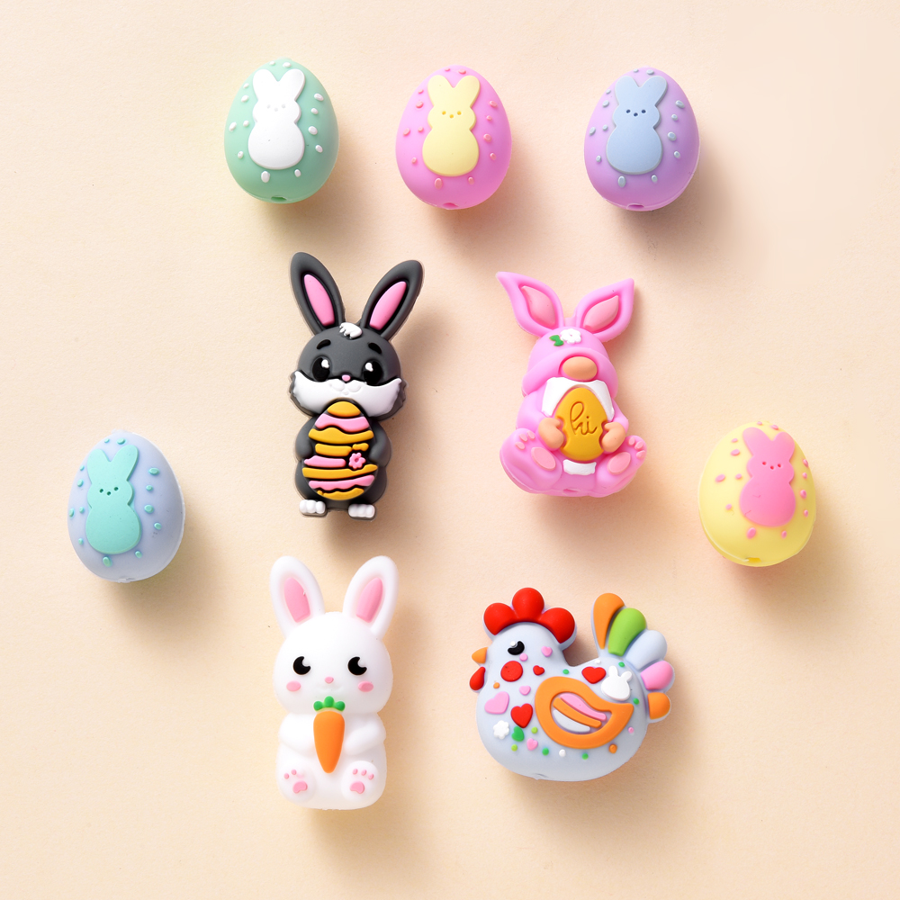 3Pcs Silicone Beads Rabbit&Chi - Baby Food With Chicken ulasan dan harga