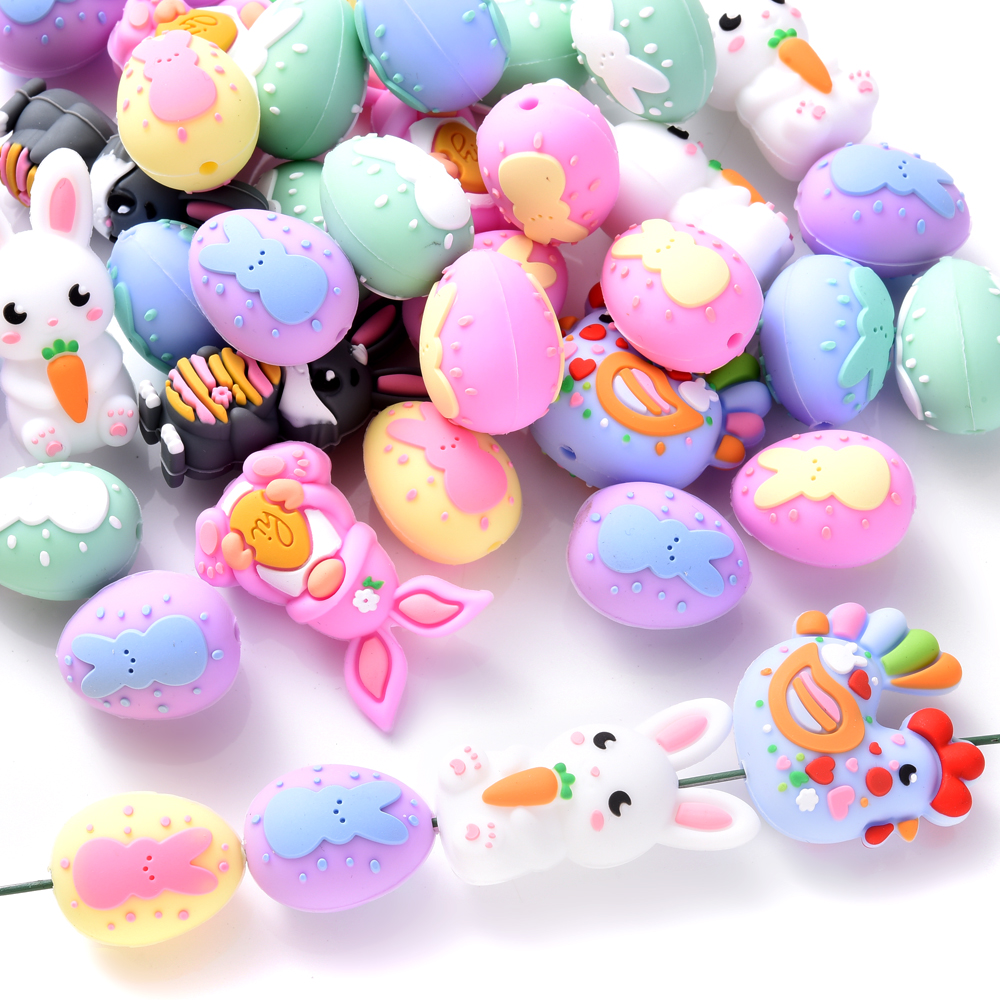 3Pcs Silicone Beads Rabbit&Chi - Baby Food With Chicken ulasan dan harga