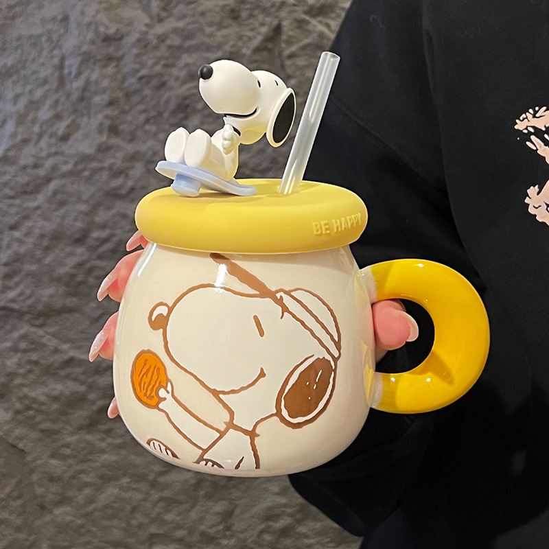 2026 New Kawaii Snoopy Ceramic - Training Cup Straw ulasan dan harga